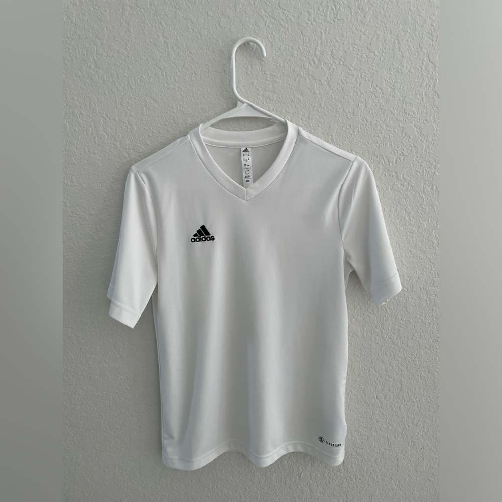 Bundle Adidas Entrada 22 Jersey kids size US L (13-14 years old)white 2 piece